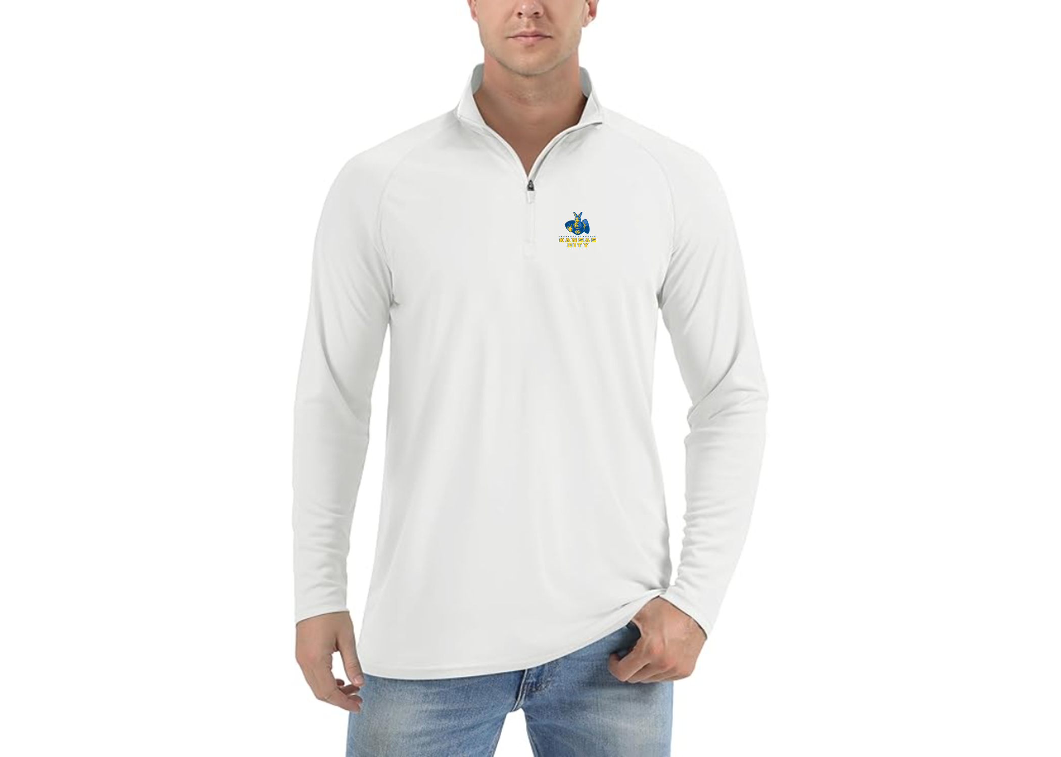 Men's UMKC Kangaroos Lightweight Quarter-Zip Athletic Shirt Long Sleeve Polyester Wear